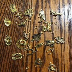 Gold Western Charms Set
